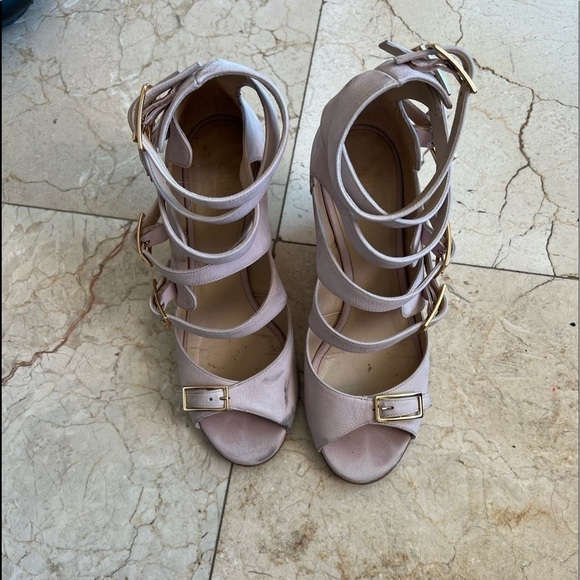 Chloe Suede Multi Straps Open Toe Wedge Sandal - Picture 2 of 16